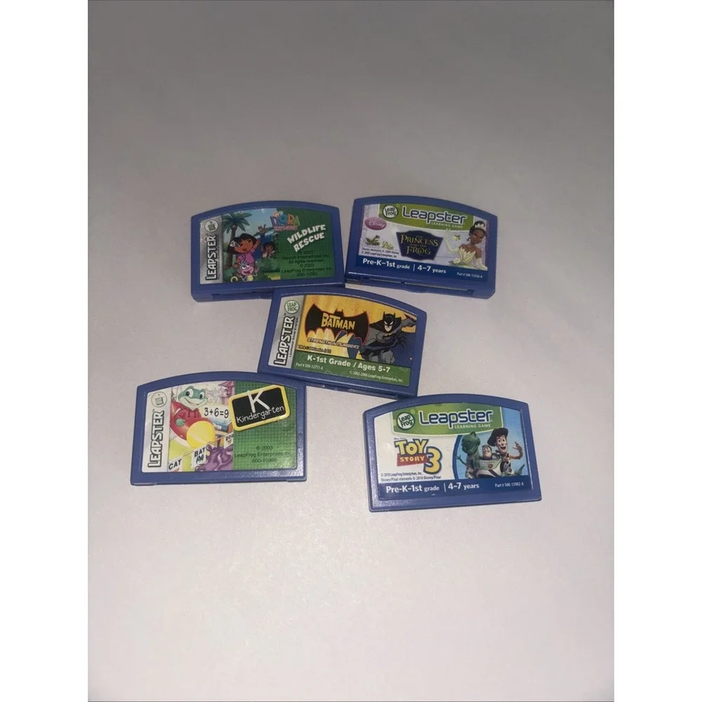 Leapfrog Leapster Lot of 5 Game Cartridges Dora,Batman,toy Story3 & 2 More
